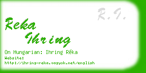 reka ihring business card