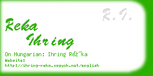 reka ihring business card